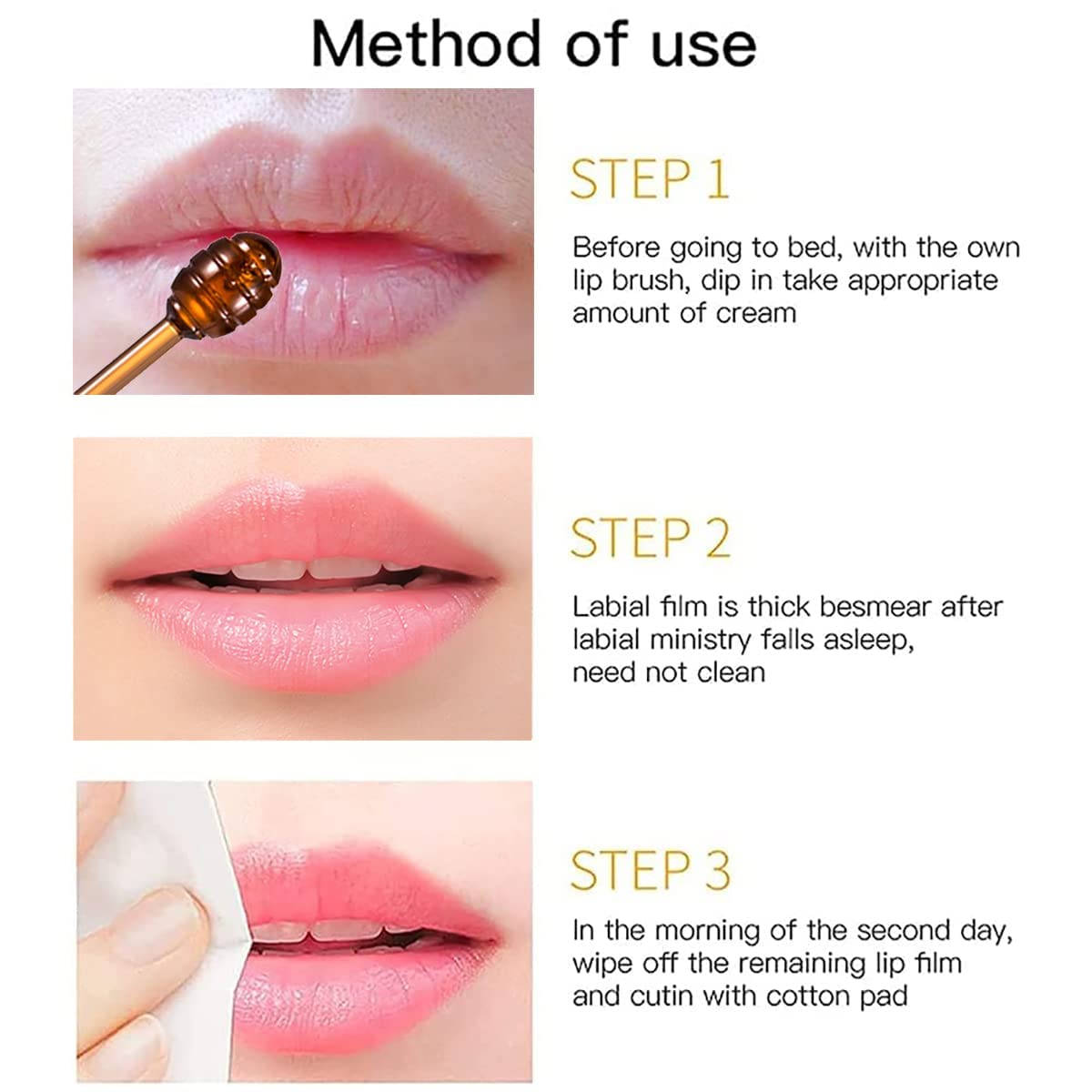 2PCS Honey Lip Balm, Vitamin E Moisturizing Propolis Sleeping Lip Mask, Effective Reduces Lip Lines Prevention Dry and Cracked Lip Scrubs Exfoliator Smoothing Dry Lip Care