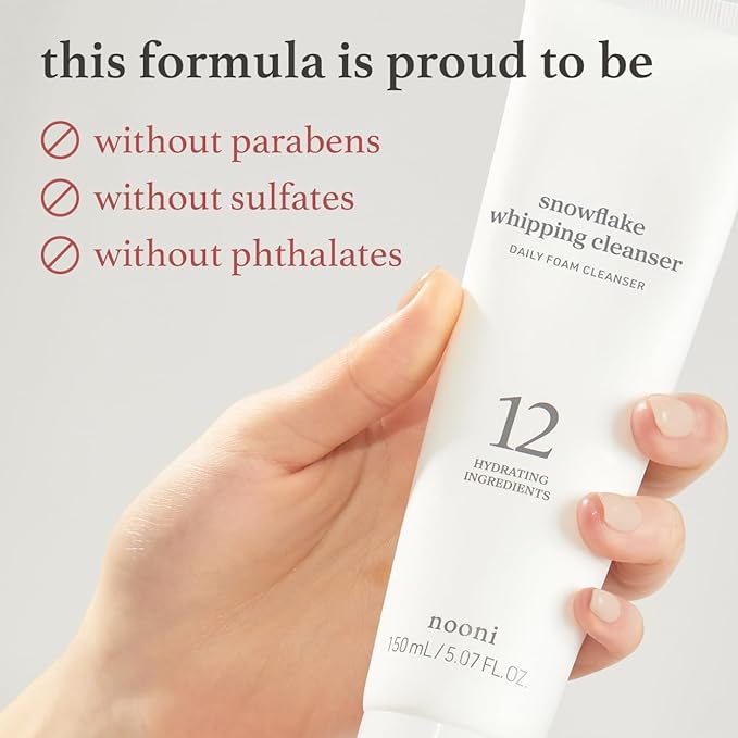 NOONI Face Cleansing - Snowflake Whipping Cleanser | Korean Glass Skin Care, Kbeauty, Facial Wash, Remove Impurities, Purifying, Vegan Whipped Cream, Moisturizing, Sensitive Skin, 5.07 FL Oz x 2ea