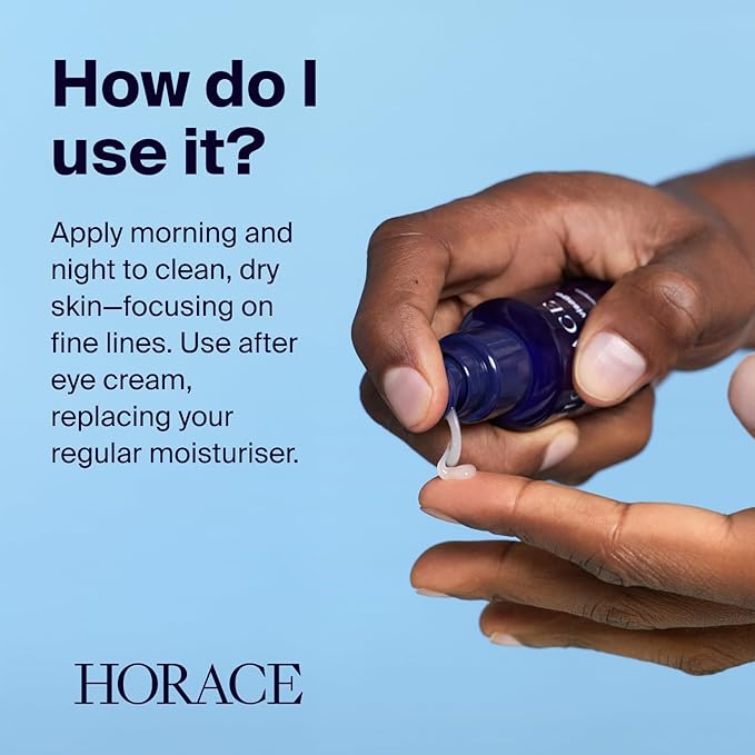HORACE Face Firming Gel for Men – Lightweight Anti-Aging Gel Reduces Fine Lines & Wrinkles – 95% Organic & Natural Ingredients – No Silicones or Mineral Oils – For All Skin Types – Amber Scent – 30 ml
