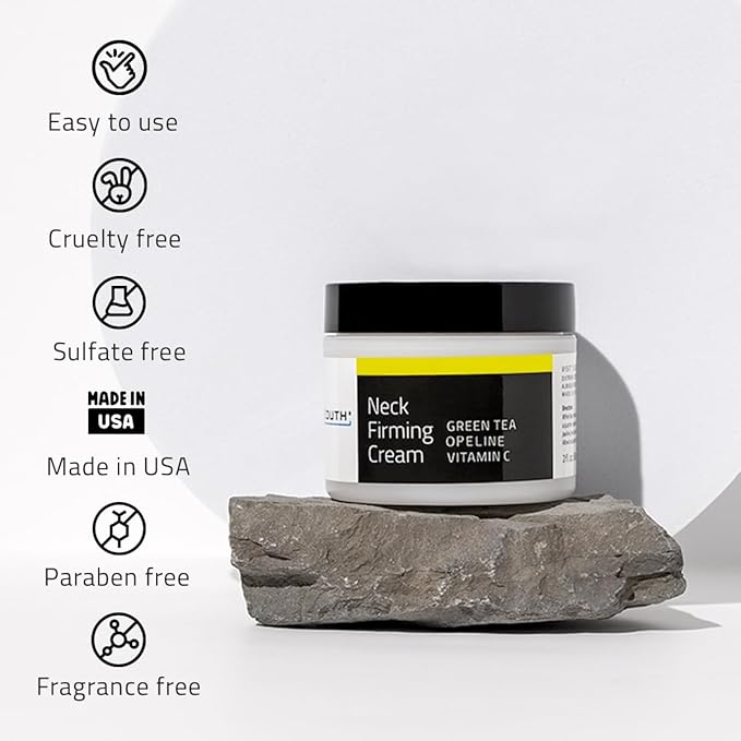 YEOUTH Neck Cream with Vitamin C, Neck Firming Cream for Women and Men, Firming Moisturizer Targets Double Chin, Décolletage, and Chest 2oz