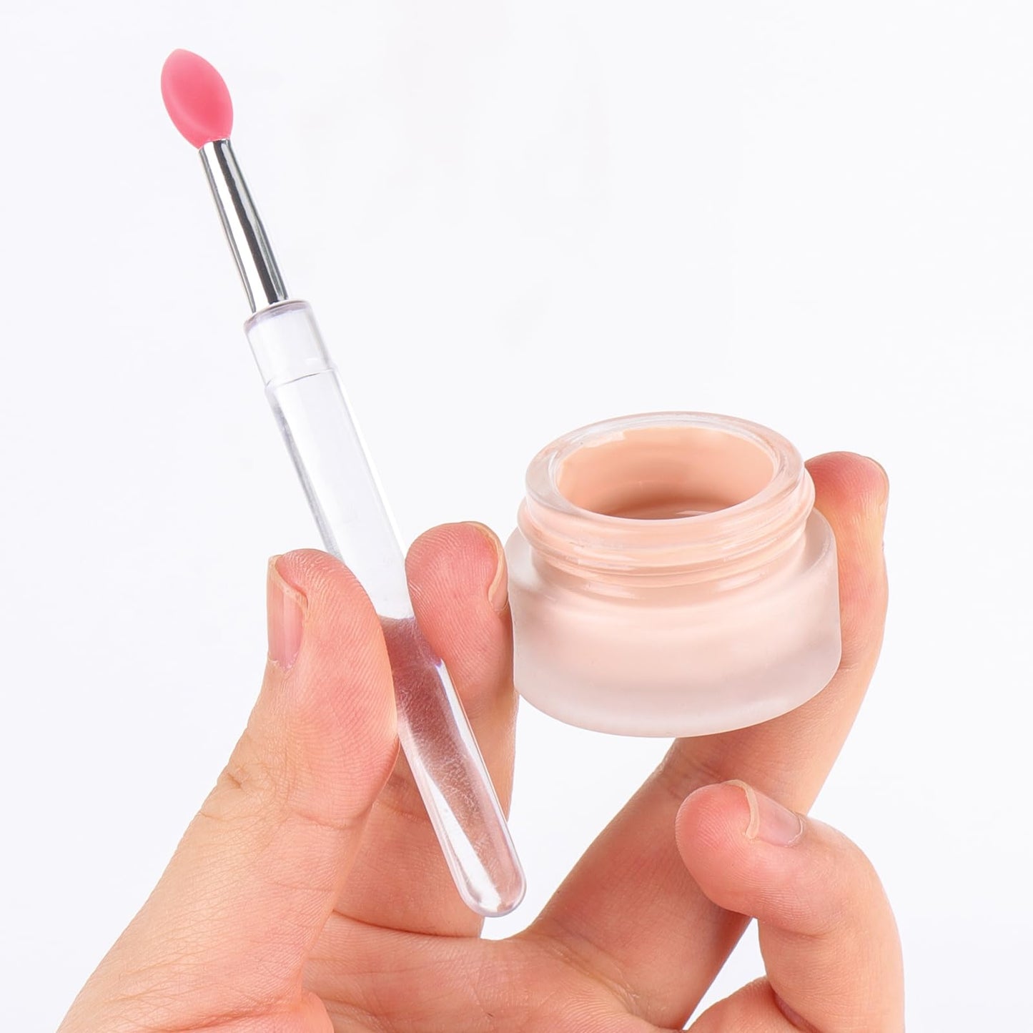 40Pcs Silicone Lip Brushes with Cap, Reusable Applicator Brushes for Eyeshadow, Lip Gloss Mask Cream