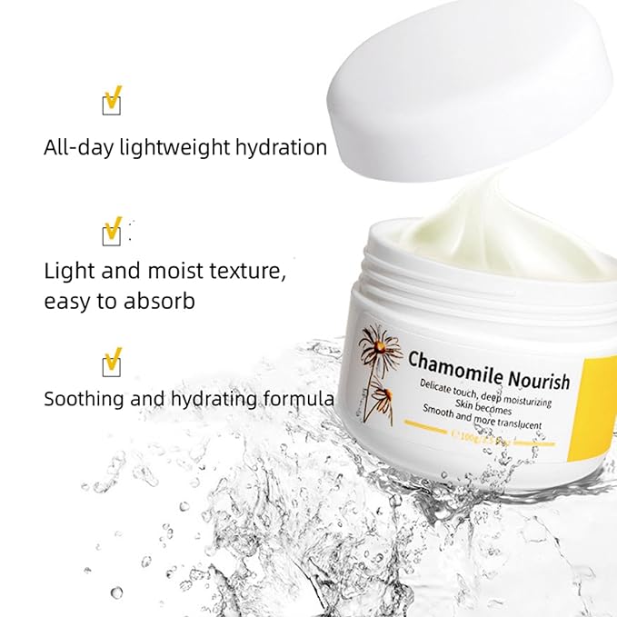 Calm Skin Chamomile Moisturizer Cream,Hydrating, Redness Relief Face Moisturizer Lotion w Chamomile,For Dry, Oily, Sensitive Skin,Wrinkles & Fine Lines