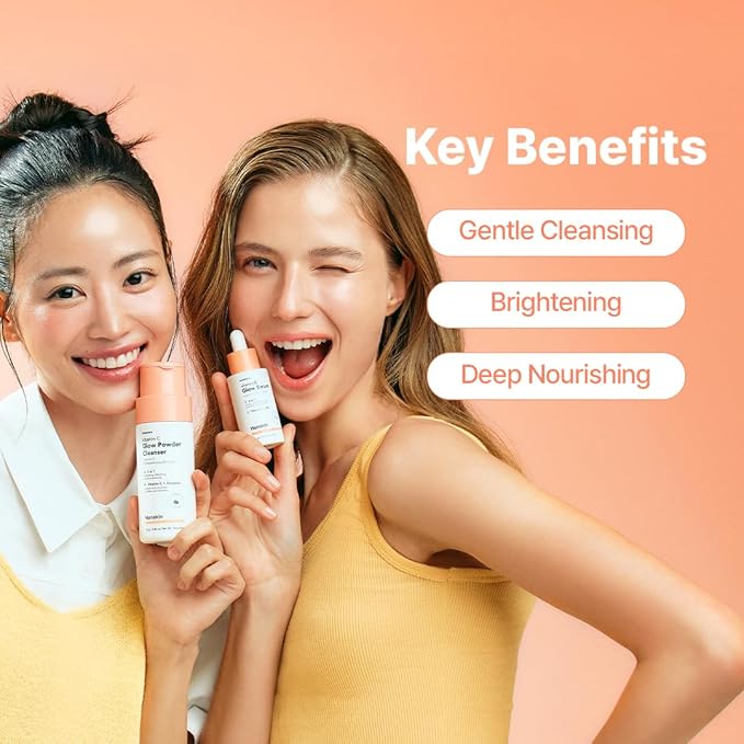 Hanskin Vitamin C Glow Powder Cleanser - Gentle Face Wash for Brightening & Radiant Skin, Papaya Enzyme Powder Facial Cleanser for Dry Skin, Exfoliating & Refreshing Korean Skincare [2.36 fl oz.]