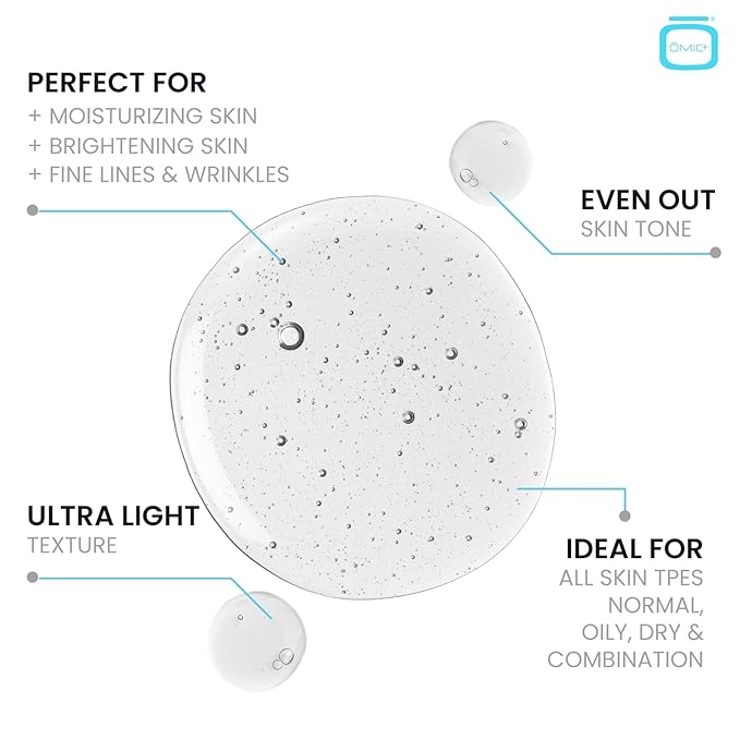 OMIC 10% Tranexamic Acid Serum for Face - 1 fl oz / 30ml - Skin Brightening Serum, For Brown Spots, Even Out Skin Tone - with Hyaluronic Acid, Glycerin, Natural formula