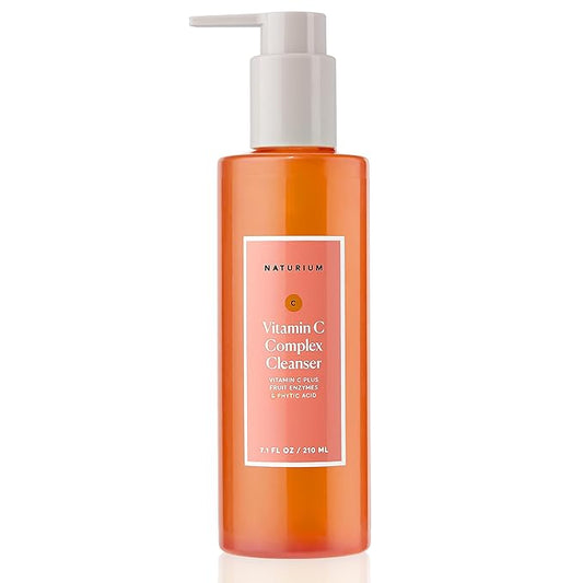 Naturium Vitamin C Complex Cleanser, Gently Exfoliating & Deeply Cleansing Foaming Face Wash Gel with Phytic Acid & Fruit Enzymes, 7.1 oz