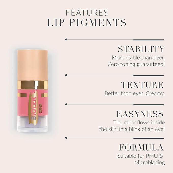 Biotek Lip Pigment for Permanent Makeup - Natural Antique Pink Lip Color - Made in Italy - Parfum 0,24 fl.oz.