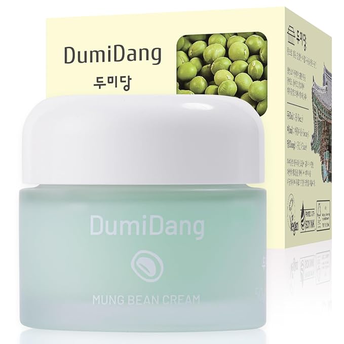 Mung Bean Cream - Korean Traditional Vegan Skincare Formula, Detoxifies and Soothes with Fermented Mung Bean Extract, Bifida Extract, Galactomyces, and Centella Asiatica, 50g | 1.76fl. oz.