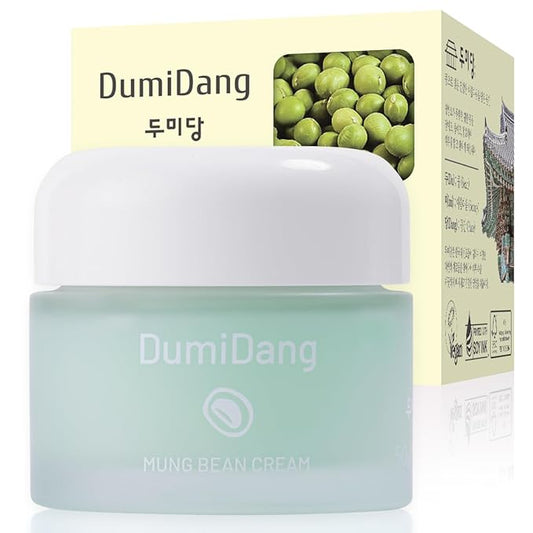 Mung Bean Cream - Korean Traditional Vegan Skincare Formula, Detoxifies and Soothes with Fermented Mung Bean Extract, Bifida Extract, Galactomyces, and Centella Asiatica, 50g | 1.76fl. oz.
