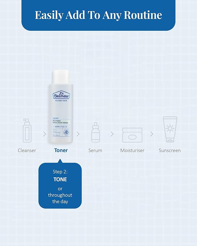 Clean Face Mild Toner (4.9fl oz) - Soothing & Refreshing for Sensitive Skin. Korean Skin Care. Panthenol, Mint, Sage, Phytosphingosine.