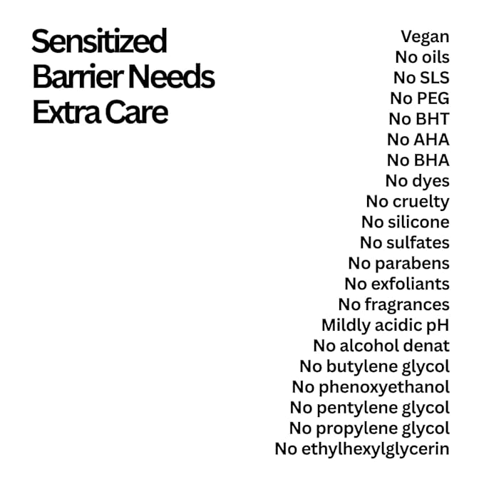 FreshCult Barrier Care Cleanser BBB Foaming Facial Wash for Sensitized Barrier and Retinoid Recovery - B5, B6, Betaine - SLS & Fragrance-Free