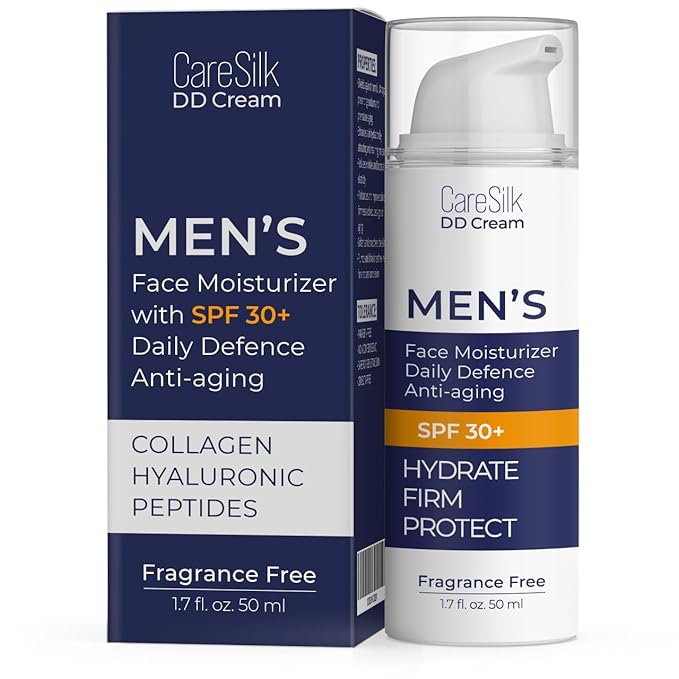 DD Cream Face Moisturizer SPF 30+ – Daily Defense with Hyaluronic Acid, Collagen & Peptides – Lightweight, Fragrance-Free, Reef Safe – 1.7 fl oz (1.7, Men)