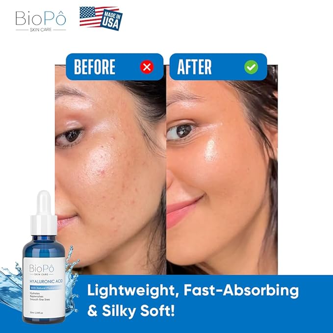 Hyaluronic Acid Serum 30 ml - Hydrating and Anti-Aging, Smooths Fine Lines, Replenishes Skin, Pure Hyaluronic Acid for Face & Skin - Suitable All Skin Types - Made in USA