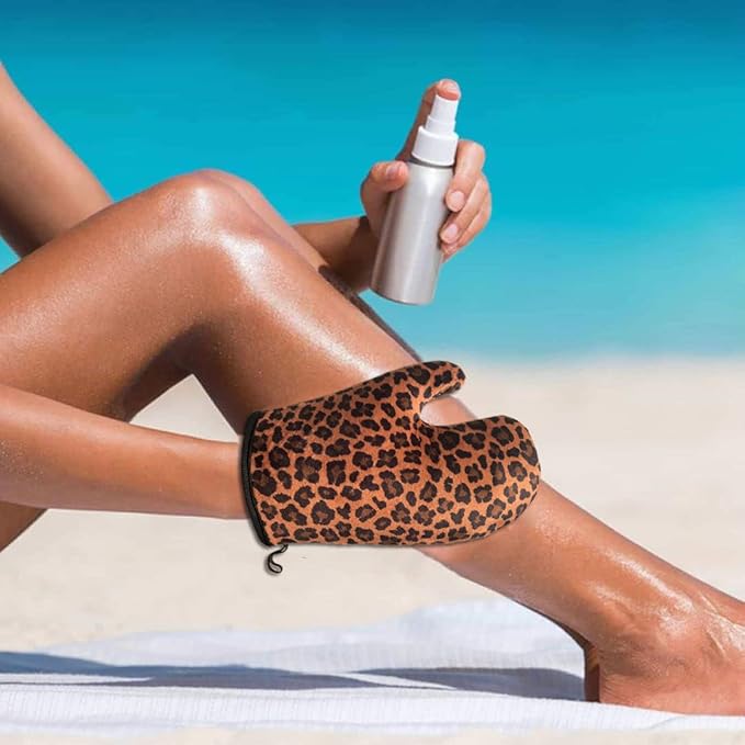 Bronzing Mitt | Streak-Free Applicator for At Home Self Tanning | Sunless Leopard Glove | 1 pack