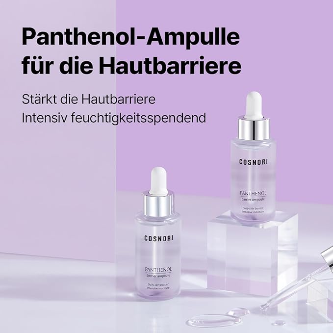 COSNORI Panthenol Barrier Ampoule - Strengthening Skin Barrier Face Serum - with Panthenol and Kakadu Plum Extract – Evens Skin Tone and Pigmentation – Irritation Free Formula, 1.01 fl.oz.