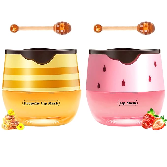 Bee Lip Balm Honey Pot, Strawberry