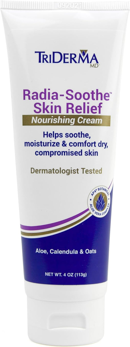 TriDerma Radia-Soothe Skin Relief Radiation Cream, FSA Eligible Helps Relieve Radiation Burn, Radiodermatitis and other Skin Damaging Side Effects from Radiation Therapy, Fragrance Free, 4 oz tube