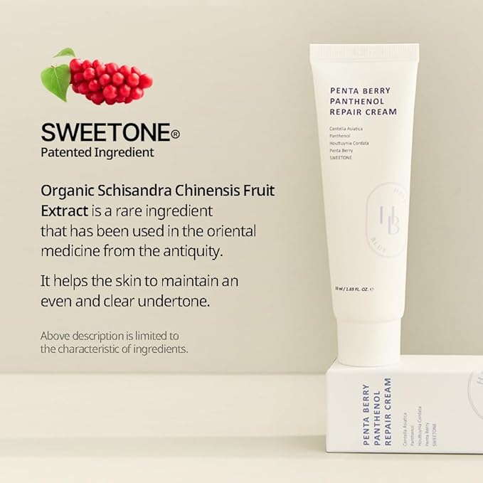 Penta Berry Panthenol Repair Cream - Vegan, Centella, Cica Barrier, Restore Moisture Balance, Deep Hydration, Sensitive Skin, Low Irritation, Korean Skincare, K-Beauty, Hypoallergenic