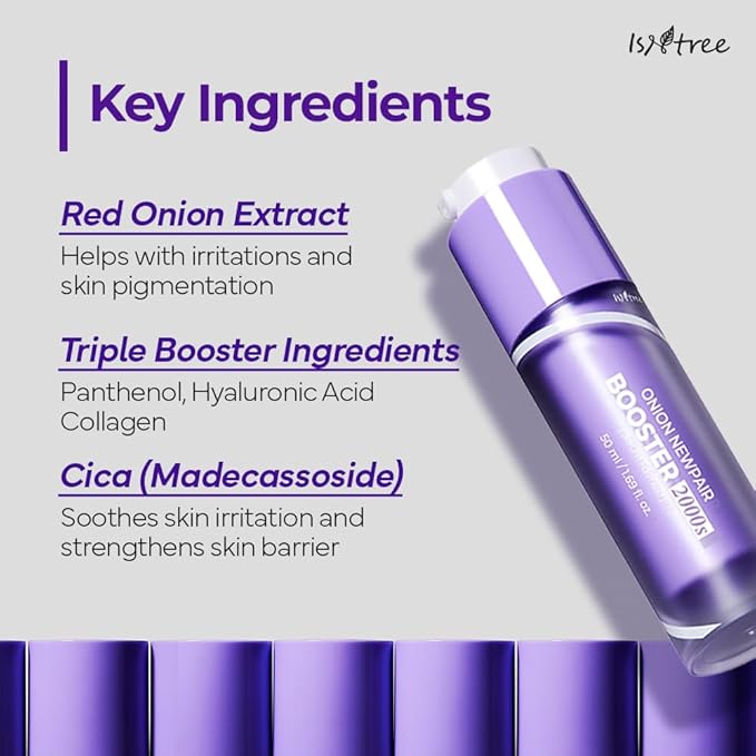 ISNTREE Onion Newpair Booster 2000s 1.69 fl.oz | Spicule Microneedling Facial Serum | Panthenol, Hyaluronic Acid, Collagen, Cica | Pore Care, Pigmentation, Skin Texture | Korean Skin Care