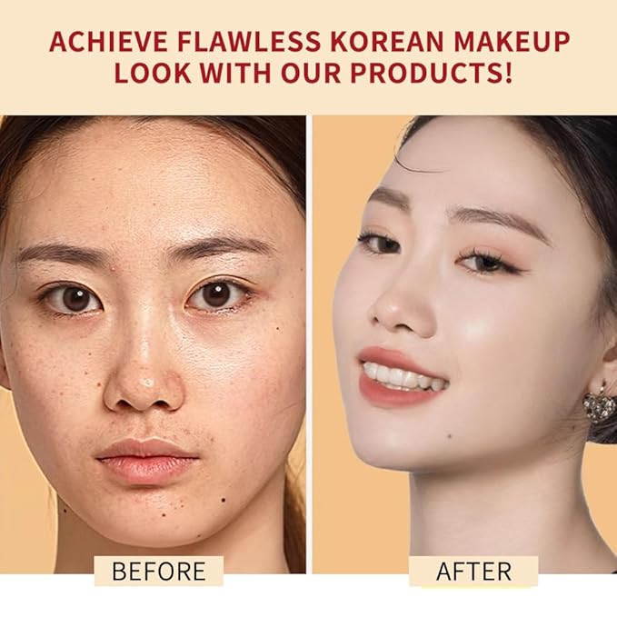 Flawless Glass Skin with Cushion Foundation - Long-lasting, (Camel, ) 18g