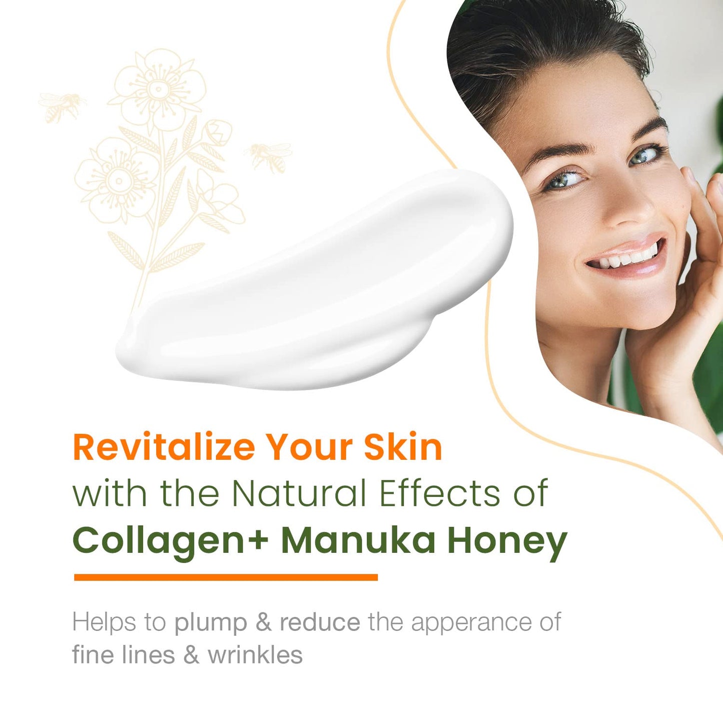Natural Chemist Collagen & Manuka Honey Daily Face Moisturizer - Balances pH, Anti-Aging, Skin Firming, Dermatologist Tested, Cruelty Free Korean Skin Care For All Skin Types - 1.69 fl. oz