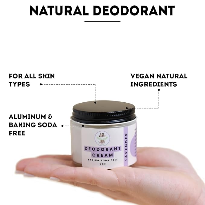 ECO ROOTS Natural Deodorant for Women & Men | Organic Deodorant Cream Non Aluminum | Baking Soda Free Healthy Deoderant for Body & Private Parts | All Vegan Pit Paste Zero Sweat |Lavender Scent