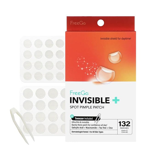 FreeGo Hydrocolloid Acne Patches for Face, Large Pimple Patches for Breakouts, Zit, Blemish Spot, Facial Stickers, Korean Pimple Patches