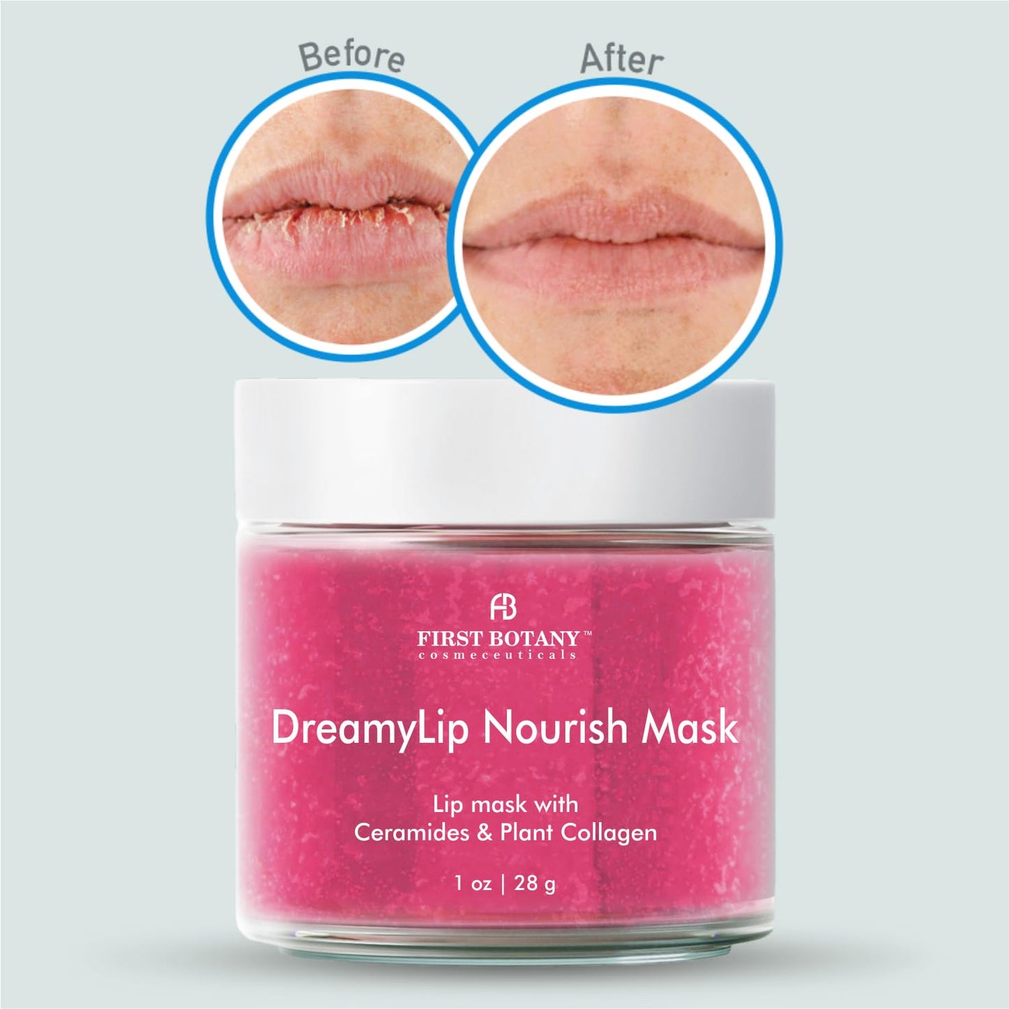 First Botany Lip Mask & Lip Balm - 2 in 1 Nourishing & Hydrating leave-on Overnight lip mask (pink)
