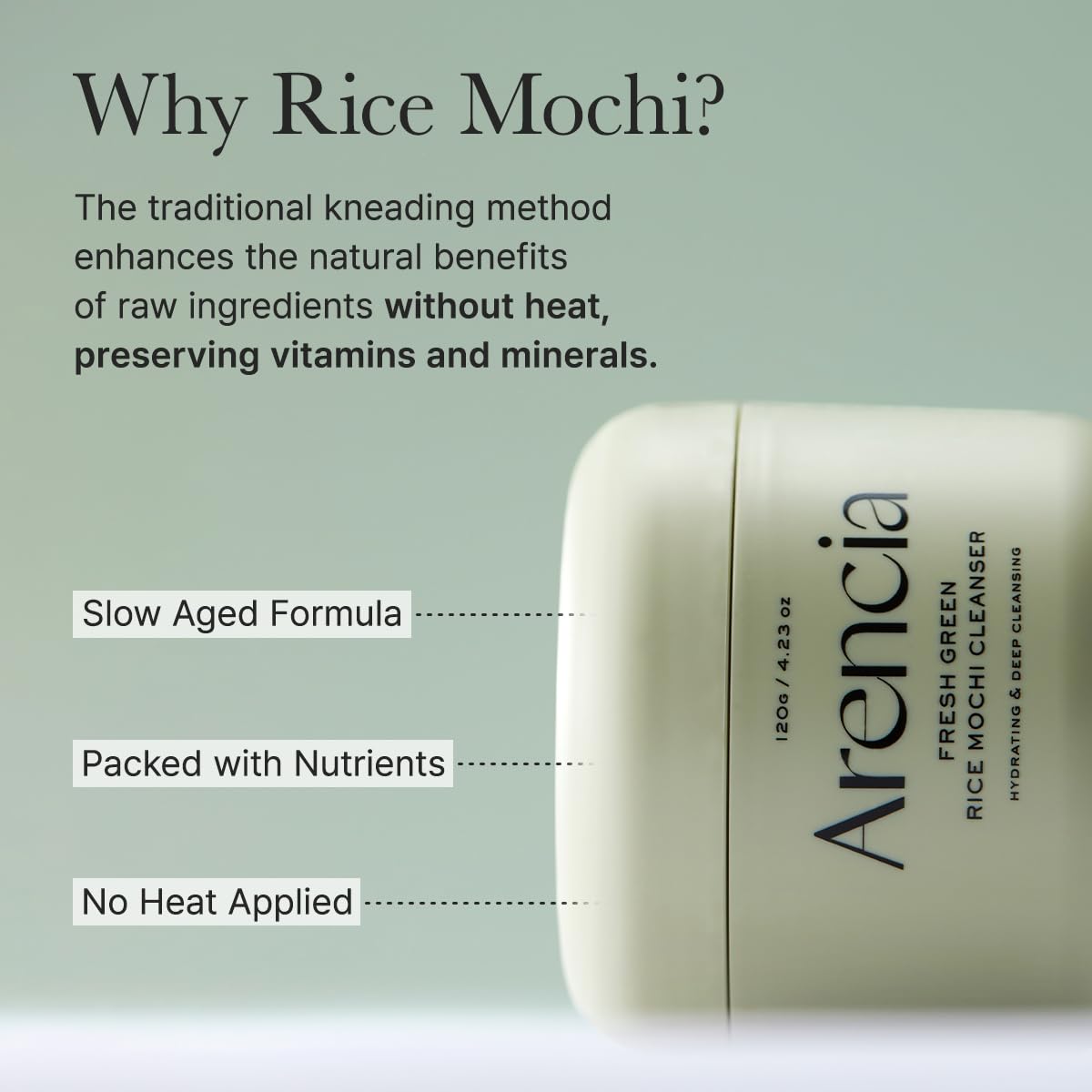Arencia Korean Rice Mochi Face Cleanser - Face Mask, Foaming Cleanser, Gentle Scrub All in One - Deep Cleansing, Moisturizing, Pore Minimizing, Removing Blackhead- with Rice Water & Green Tea, Mugwort
