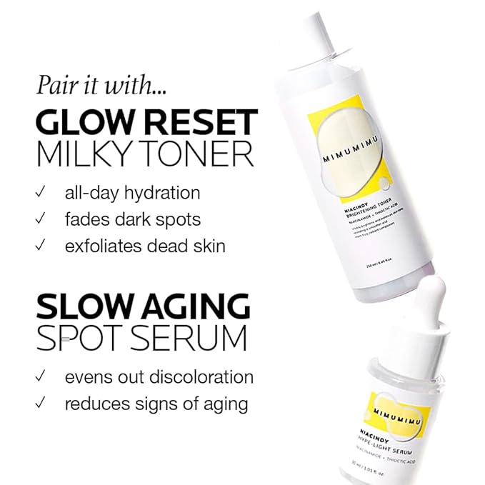 MIMUMIMU Dark Spot Remover for Face | Korean Clinic Skincare - Thioctic Acid 0.01% & Niacinamide 10% | Overnight Treatment for Melasma, Hyperpigmentation, Discoloration, Acne Scars | Pack of 2