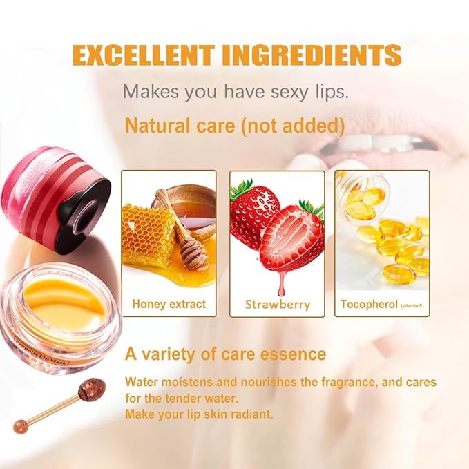 Bee Lip Balm Honey Pot,4 PCS