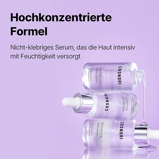 COSNORI Panthenol Barrier Ampoule - Strengthening Skin Barrier Face Serum - with Panthenol and Kakadu Plum Extract – Evens Skin Tone and Pigmentation – Irritation Free Formula, 1.01 fl.oz.