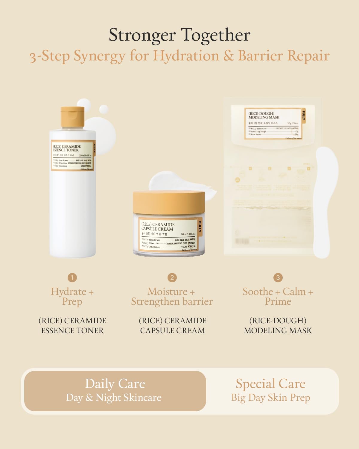 FULLY Rice Ceramide Essence Toner – Milky Korean Toner for Glass Skin, Hydrating Rice Water & Ceramide Formula for Moisture Barrier, Dewy Glow, Fragrance-Free, Vegan & Dermatologist Tested, 8.45 fl.oz