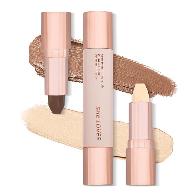 Contour Stick, Highlighter Makeup, 2 in 1 Cream Face (02#)