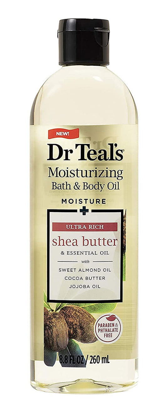 Dr. Teals Bath & Body Oil Variety Gift Set (2 Pack, 8.8oz Ea.) - Ultra Rich Shea Butter & Nourishing Coconut Oil - Essential Oils Hydrate Skin & Alleviate Daily Stress - At Home Spa Kit