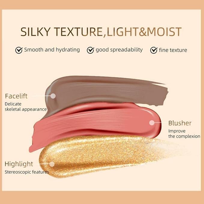 3 Colors Liquid Contour Beauty Wand, Highlighter and Blend. (1#/2#4#)