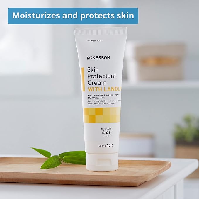 McKesson Skin Protectant Cream with Lanolin, Paraben and Fragrance Free, Unscented, 4 oz, 1 Count