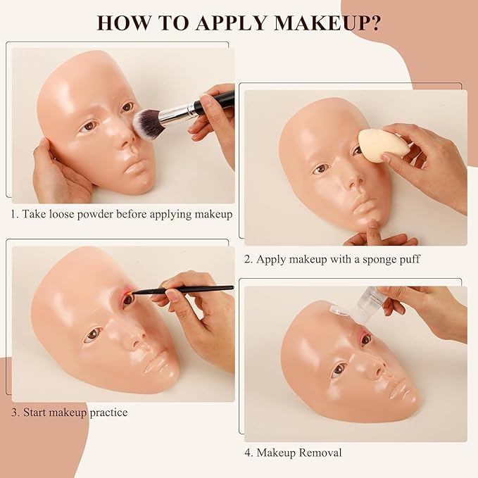 Practice Makeup Face, Face Painting Mannequin Head