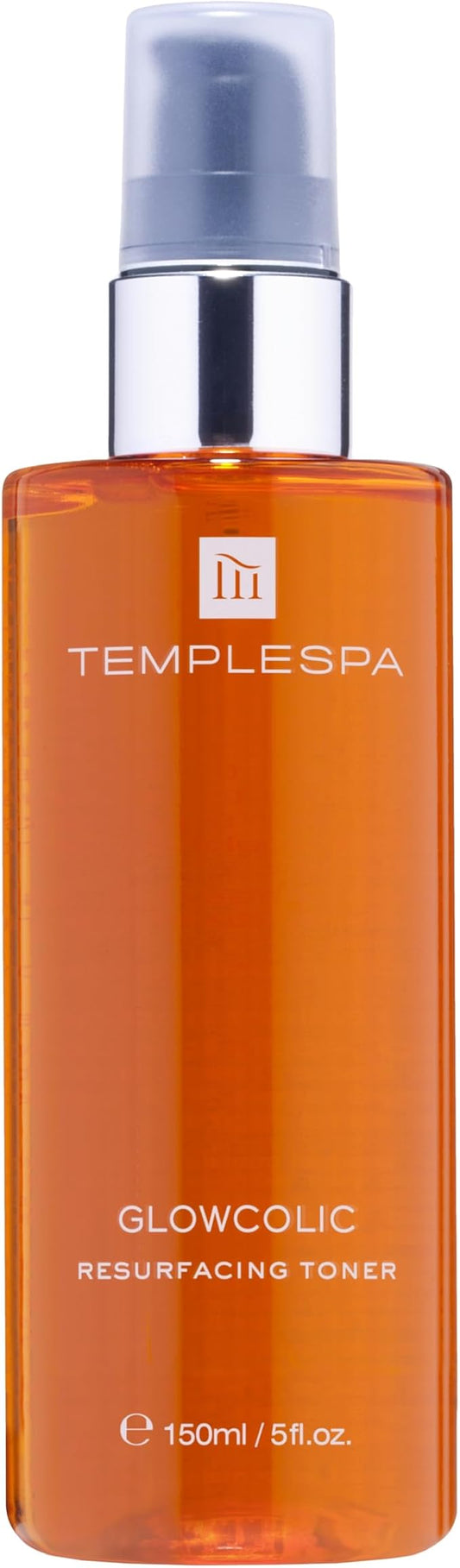TEMPLESPA | GLOWCOLIC | Exfoliating Toner with Glycolic Acid, Vitamin C and Hyaluronic Acid to Reveal Smooth and Glowing Skin, Natural Ingredients, Cruelty-Free, Vegan, 5.0 fl.oz.