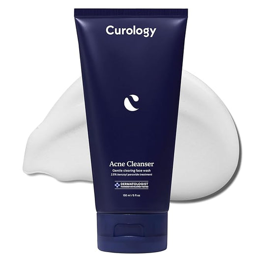 Curology Acne Facial Cleanser Treatment, 2.5% Benzoyl Peroxide Face Wash, For Oily and Acne Prone Skin, Milky Gel Texture, Fragrance Free, 5.07 fl oz
