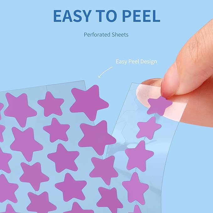 Pimple Patches for Face, 3 Size 280 Counts Hydrocolloid Acne Patches, Cute Star Pimple Stickers with Salicylic Acid, Tea Tree Oil & Calendula Oil, for Covering Zits and Blemishes