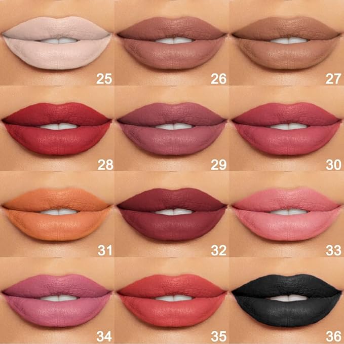 12 Pcs Natural Nude Brown Beige Colors Lip Beige