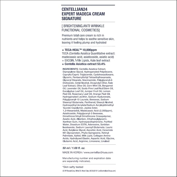 CENTELLIAN 24 Expert Cream (Signature, 1.69fl oz) - Premium Age-Defying Moisturizer for Wrinkles, Aging, Sensitive Skin. Korean Skin Care. Centella Asiatica, TECA, Gotu Kola