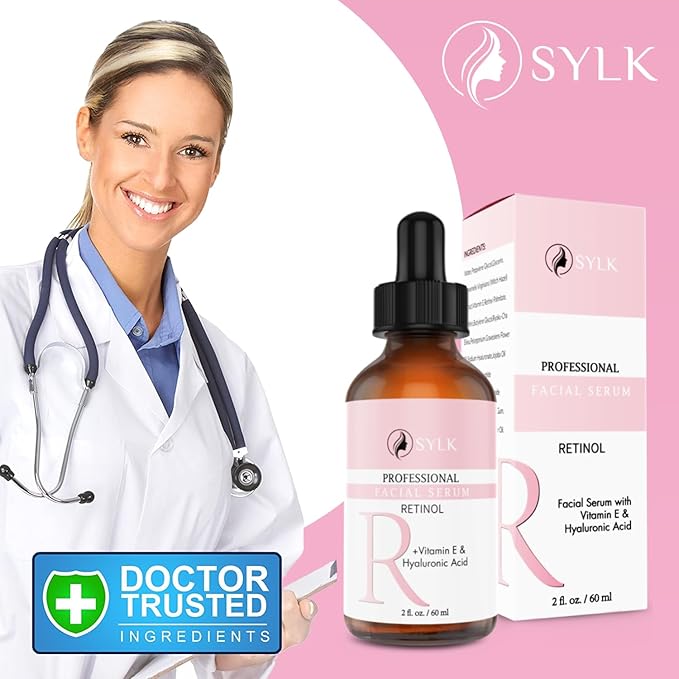 Retinol Serum for Face with Hyaluronic Acid & Vitamin E & A - Anti Aging, Fine Lines, Wrinkles, Resurfacing, Acne Scars, Skin Brightening, Dark Spots - Retinoids for Face - Microneedling - 2 fl oz