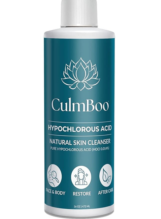 Hypochlorous Acid Spray for Face & Skin - Acne Prone Skin, Eczema, Natural Tattoo Aftercare, Piercing Aftercare Spray, Eye Lash Cleanser, Face Mist Toner, Wound Care Cleanser, 16 Fl Oz 1 Pack