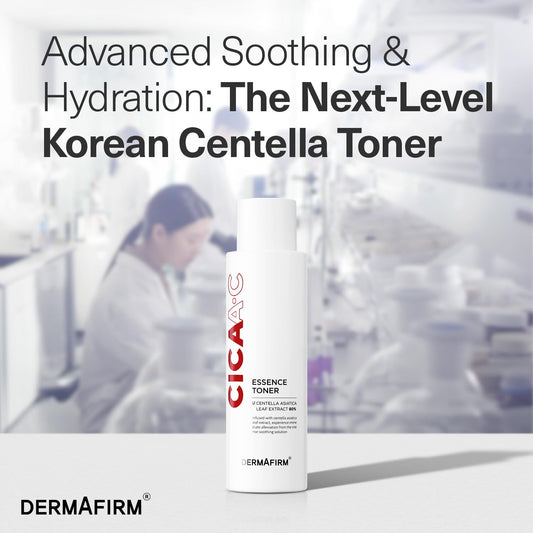 DERMAFIRM CICA AC Essence Toner 5.07 fl oz- Exfoliating with AHA BHA & Salicylic Acid, Centella Asiatica Soothing for Sensitive, Oily & Dry Skin, Korean Toner for Acne