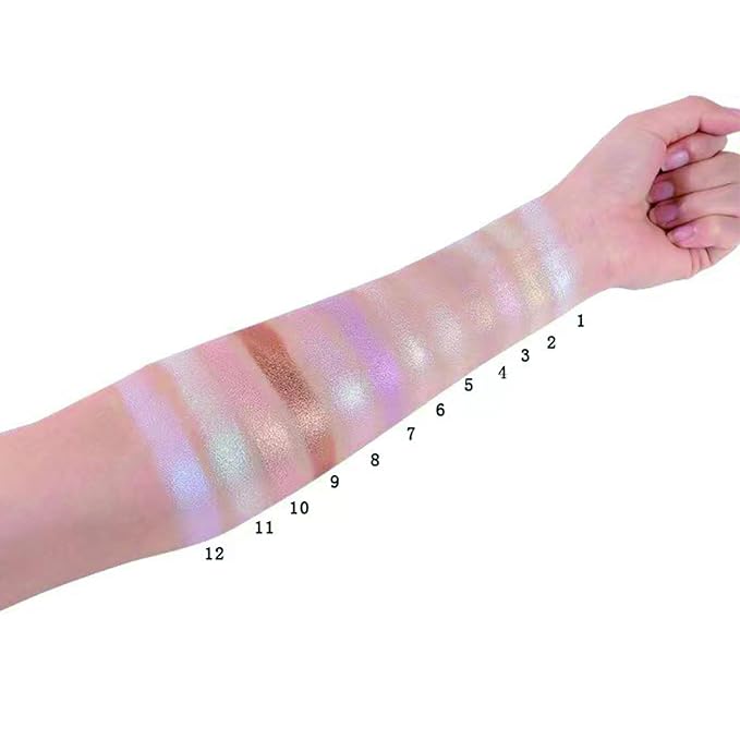 Face Highlighter Powder Palette, Glossy Glitter Illuminator Powder, Highlighter 7