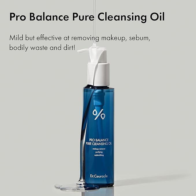 Dr.Ceuracle Pro Balance Pure Cleansing Oil - Makeup Sunscreen Remover Oil Cleanser, Korean Facial Cleanser with Hydrating Finish (155 ml / 5.24 fl. oz.)