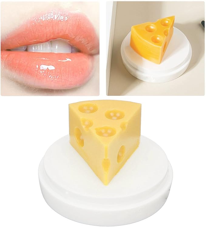 Cheese Shaped Lip Balm, Moisturizing Nourishing 0.3oz(02)