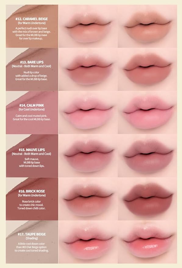 Heart Percent Dote On Mood Lip Pencil, Long-Lasting Creamy Lip Crayon Smooth Color Liner Retractable Lipstick Pencil 0.8g, #13. Bare Lips