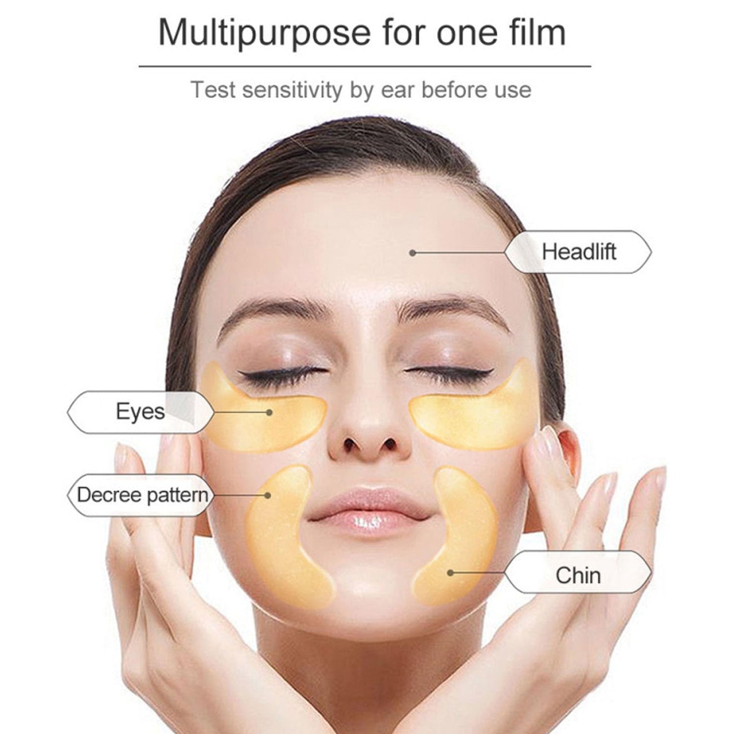 Blopuivo 32 Pairs Eye Masks & Lip Mask, 24K Collagen Under Eye Patches for Dark Circles and Puffy Eyes, Reduce Lip Wrinkles, Anti Chapped & Remove Lip Dead Skin, Nourishes the Lip & Eye Skin (Gold)